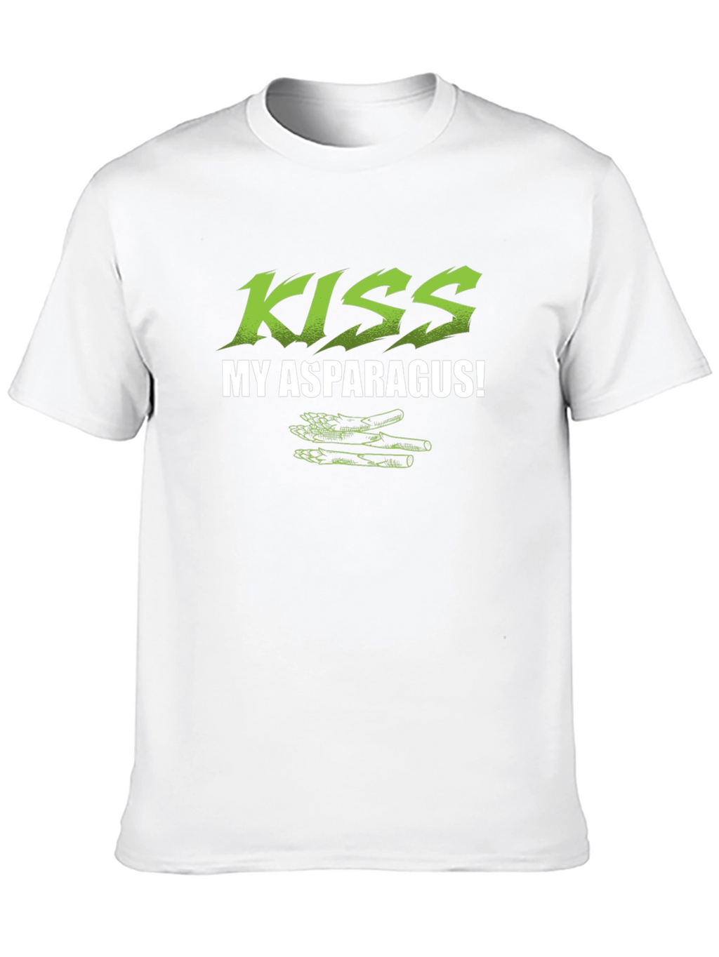 Kiss My Asparagus! Novelty Black T-Shirt