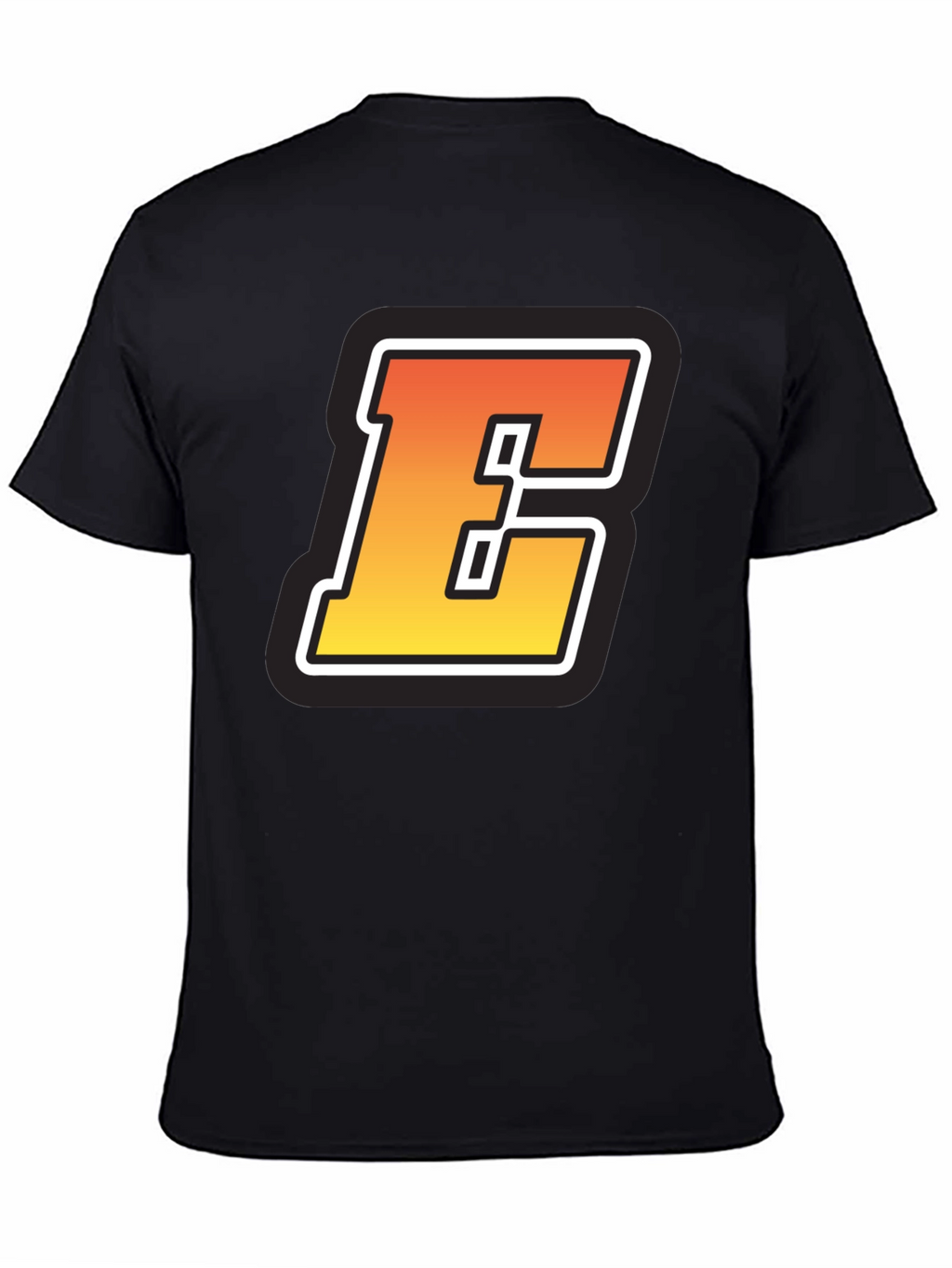 Bold Letter E Graphic Tee - Black T-Shirt
