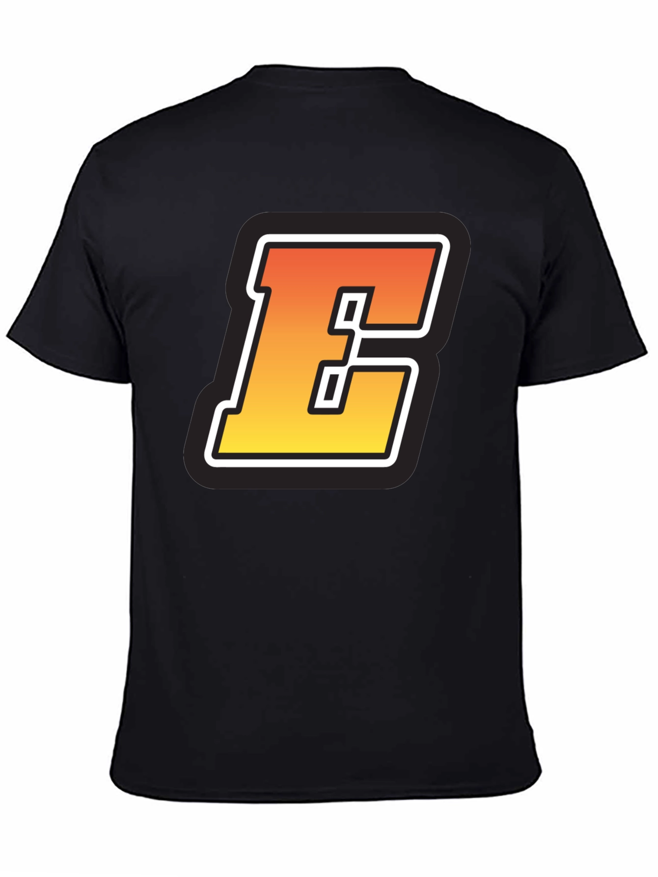 Bold Letter E Graphic Tee - Black T-Shirt