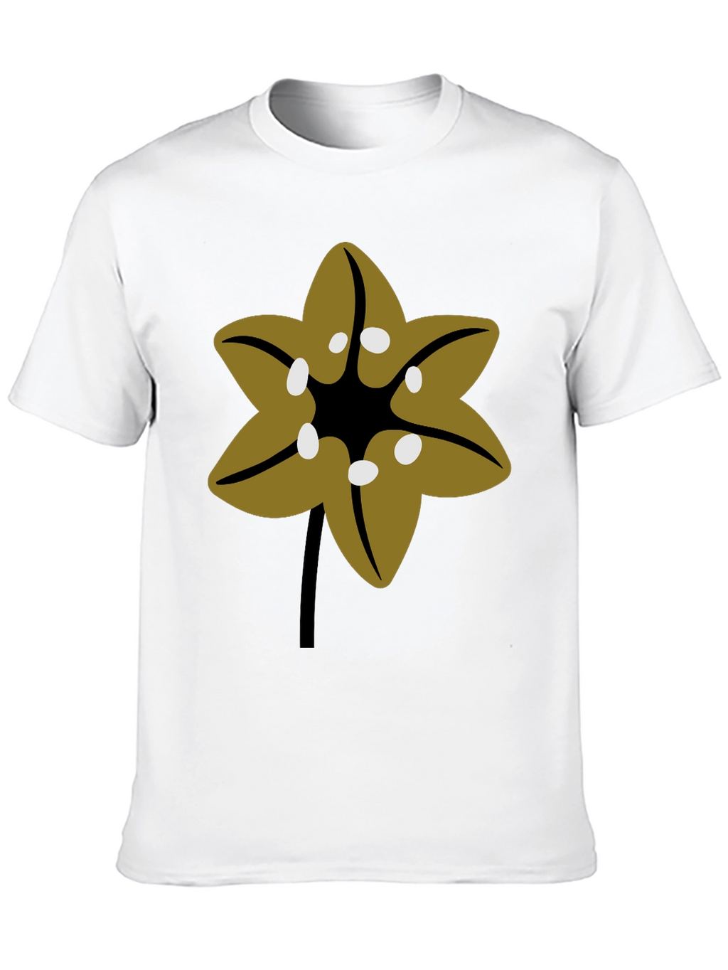 Floral Graphic Tee - Black Cotton Blend T-Shirt