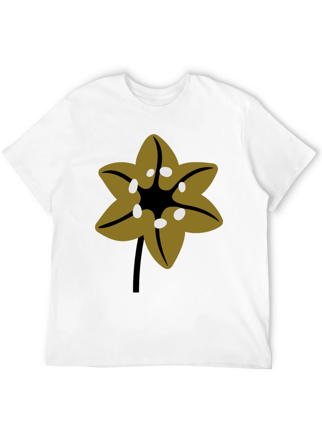 Floral Graphic Tee - Black Cotton Blend T-Shirt