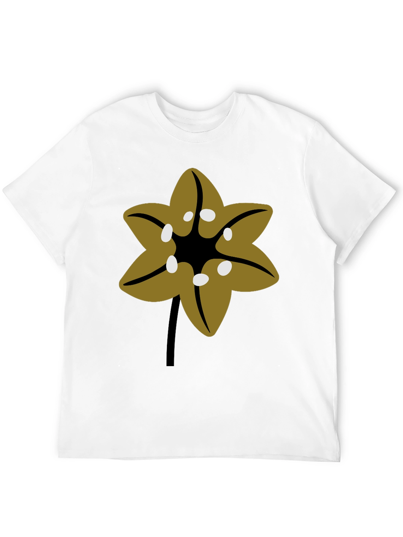Floral Graphic Tee - Black Cotton Blend T-Shirt
