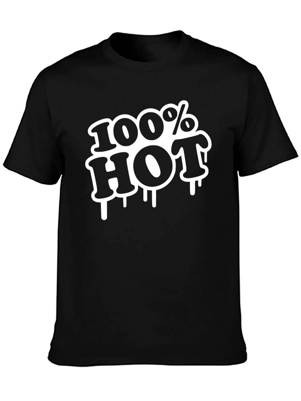 100% Hot Graphic Tee - Black