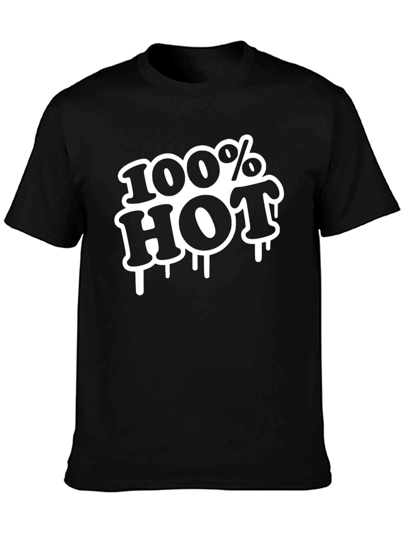 100% Hot Graphic Tee - Black