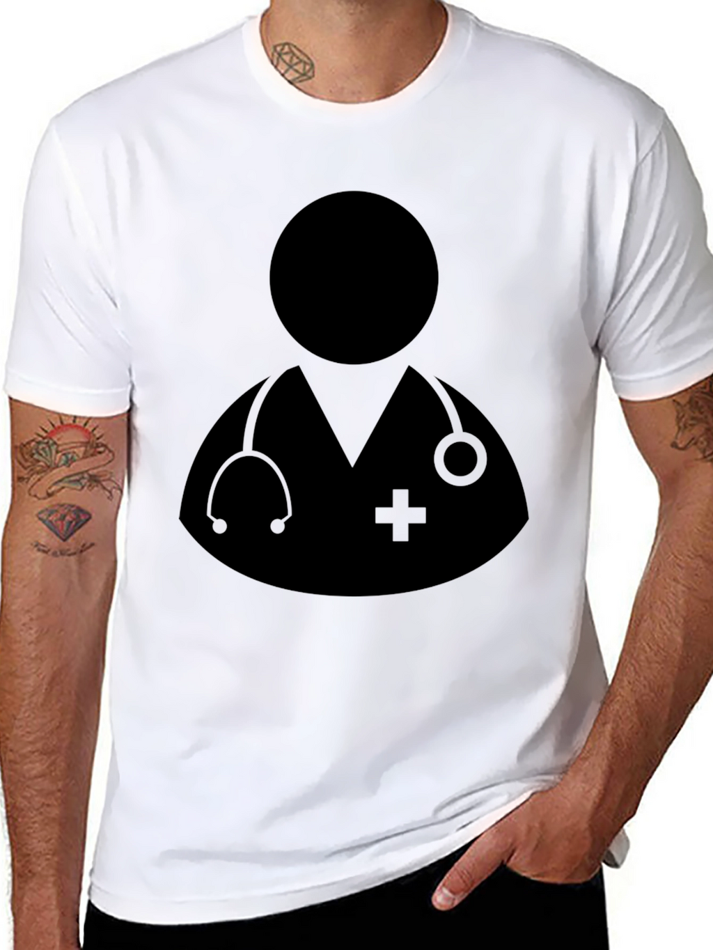 Doctor Graphic Black T-Shirt - Medical Professional Tee
