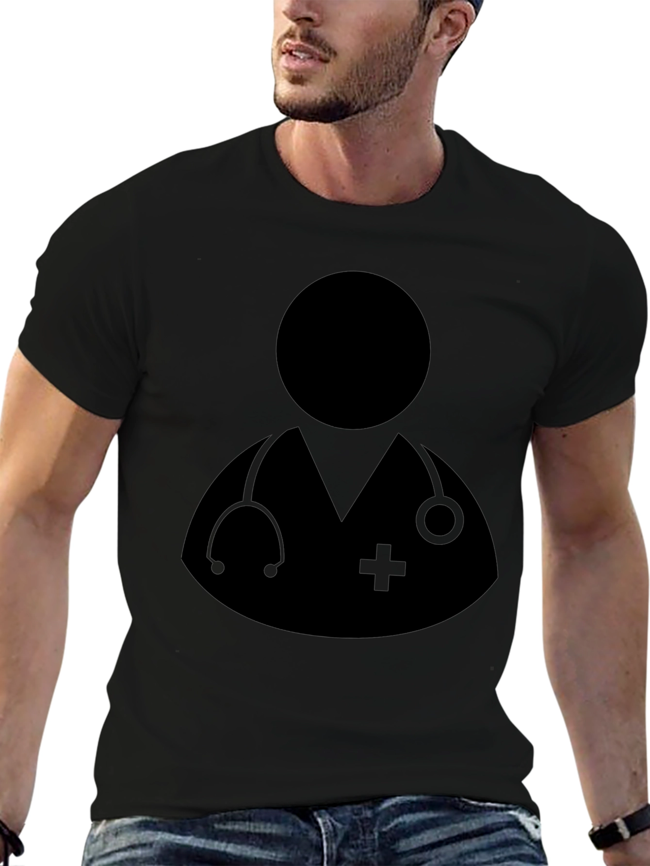 Doctor Graphic Black T-Shirt - Medical Professional Tee