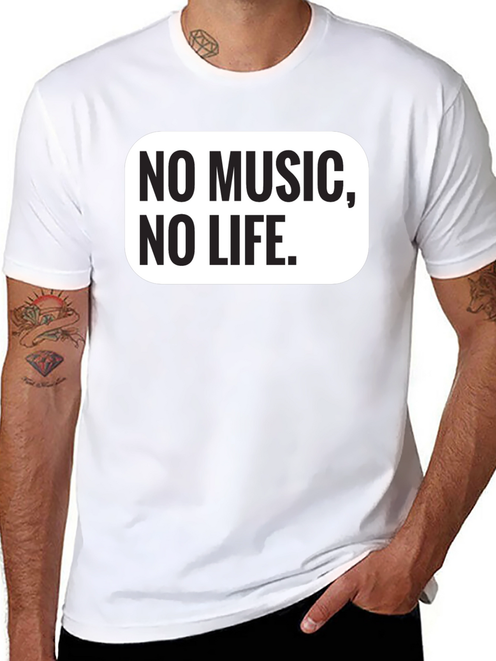 No Music No Life Black Graphic Tee