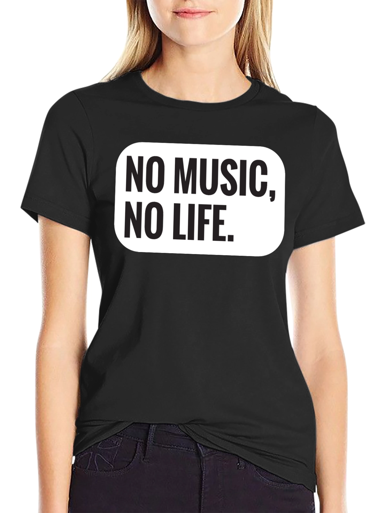 No Music No Life Black Graphic Tee