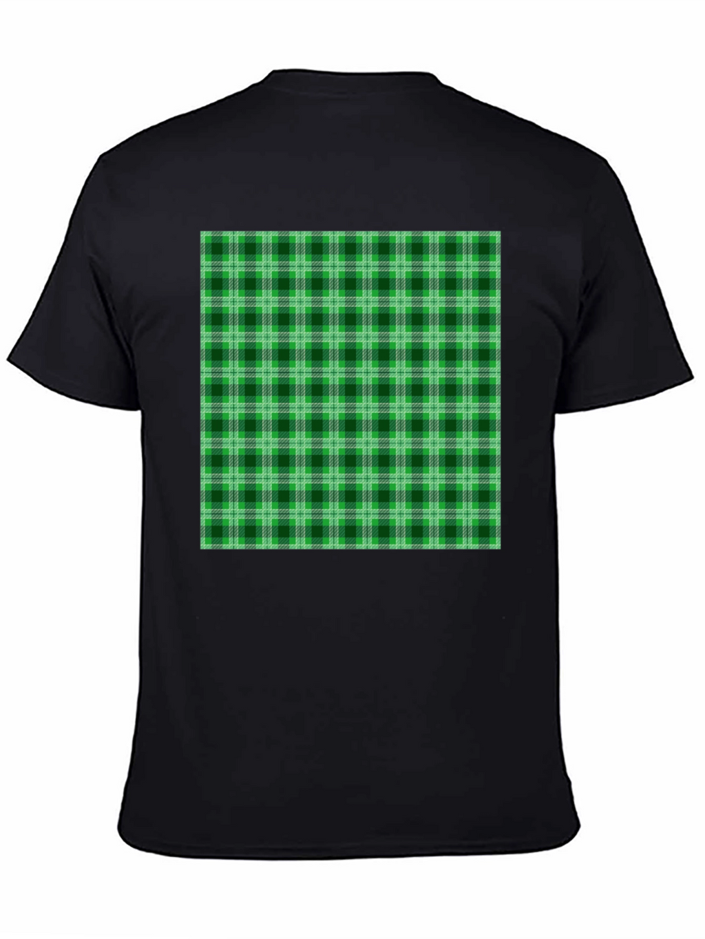 Green Plaid Graphic Tee - Casual Style