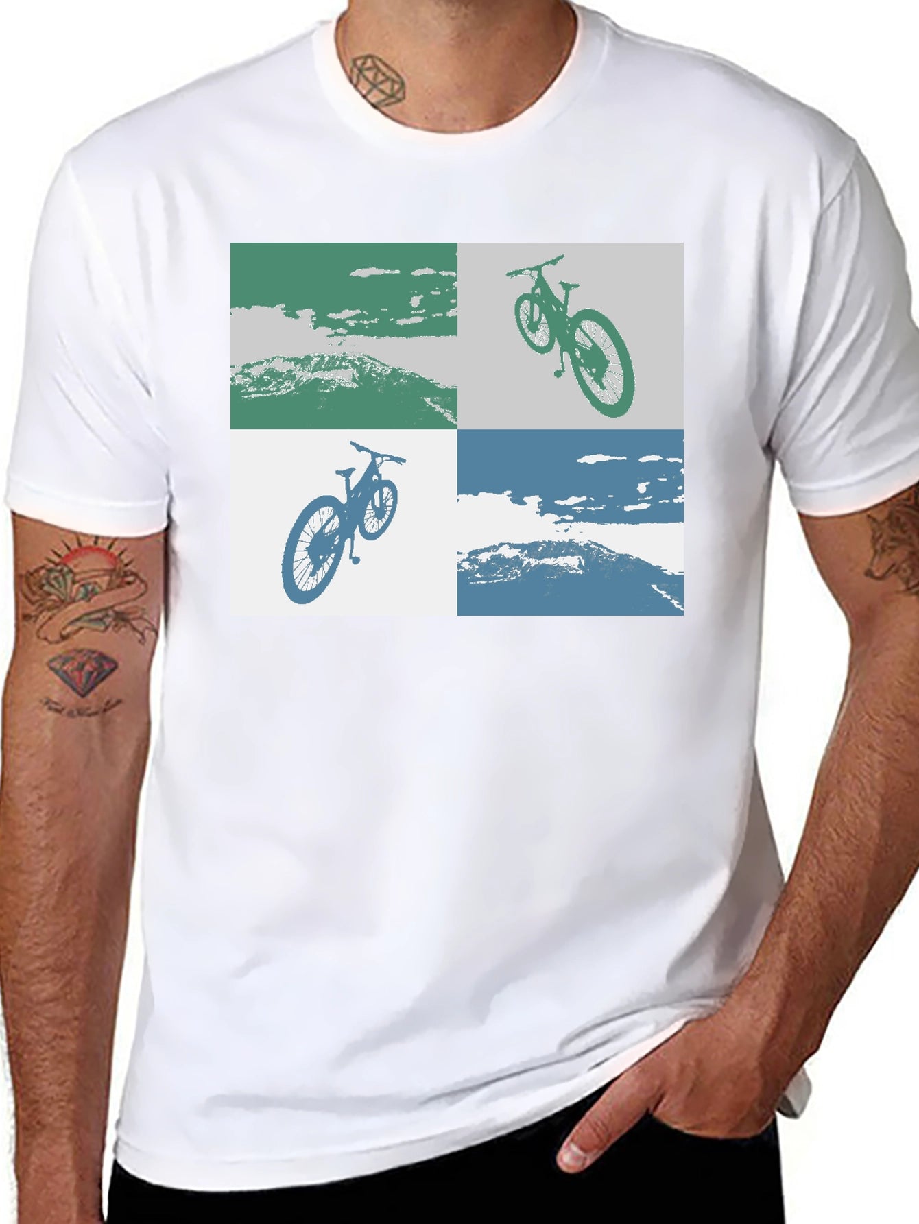 Mountain Bike Graphic Tee - Black Cotton T-Shirt