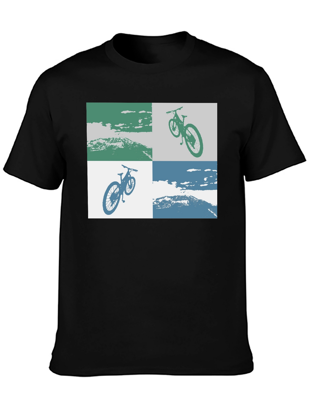 Mountain Bike Graphic Tee - Black Cotton T-Shirt