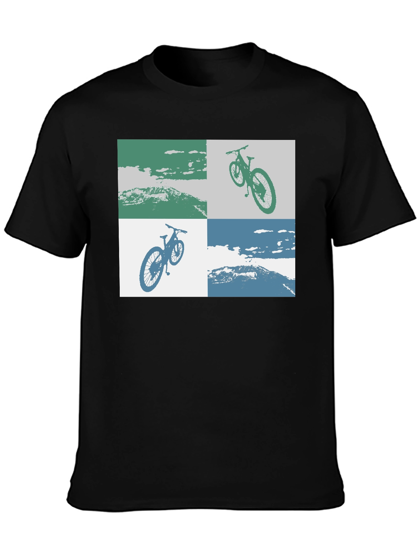 Mountain Bike Graphic Tee - Black Cotton T-Shirt