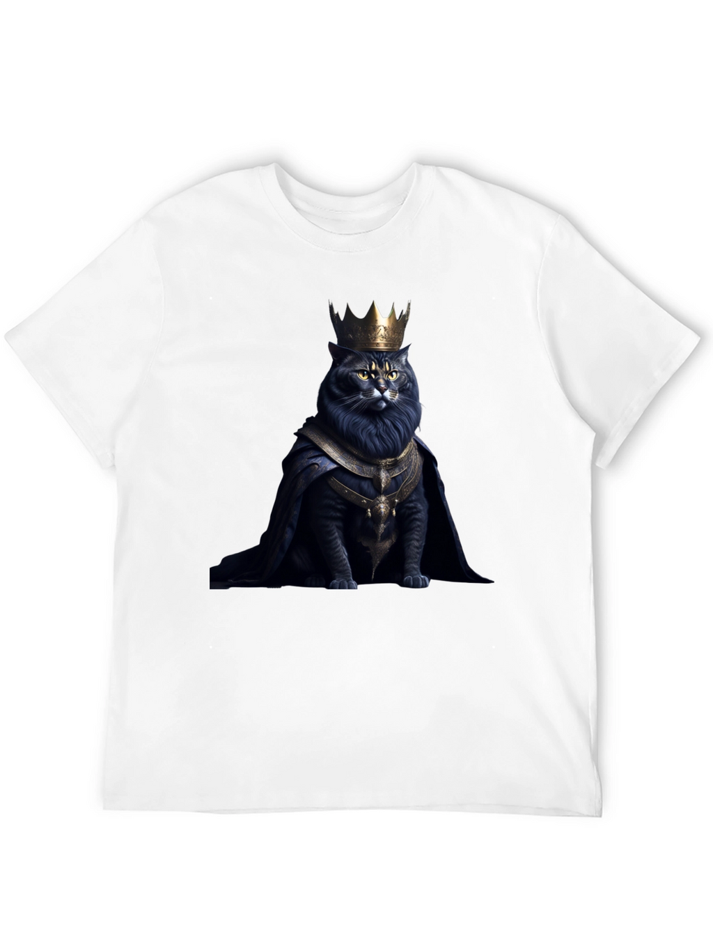Regal Cat King Graphic Tee - Black