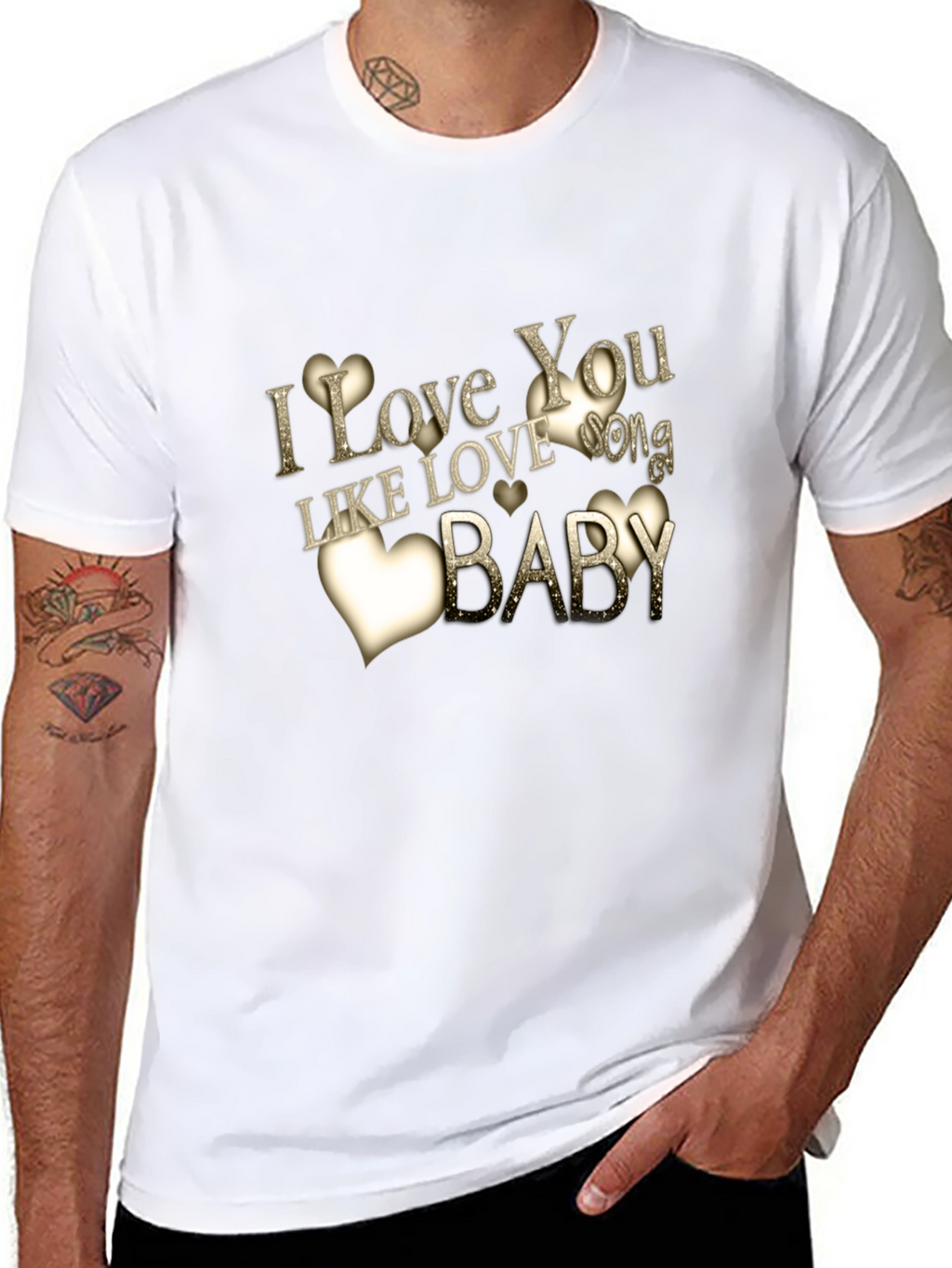 I Love You Mens Black T-Shirt