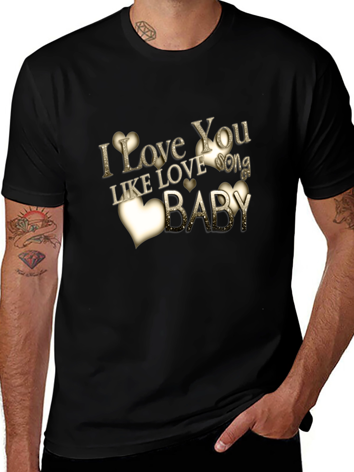 I Love You Mens Black T-Shirt