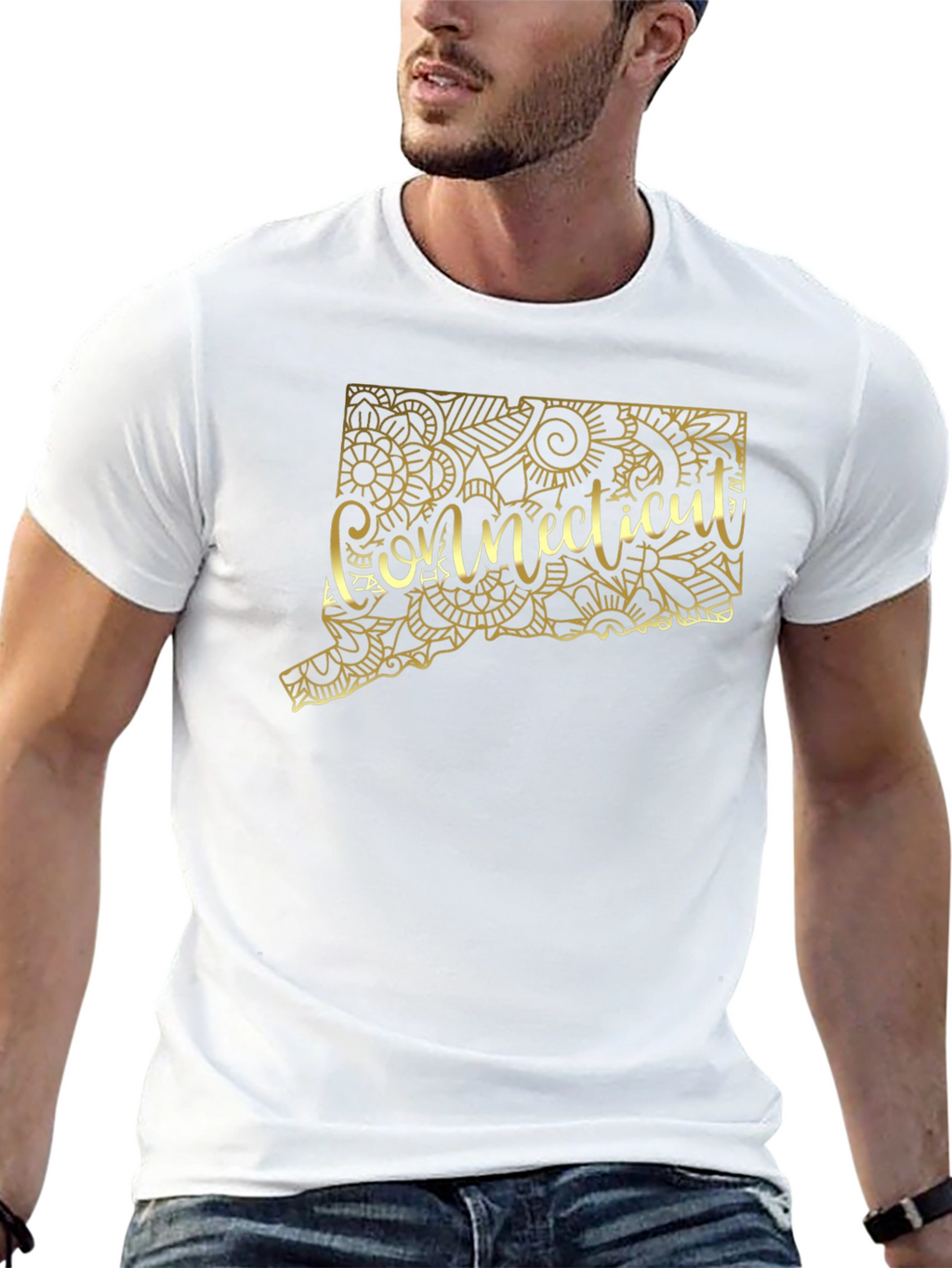 Connecticut State Floral Map Tee