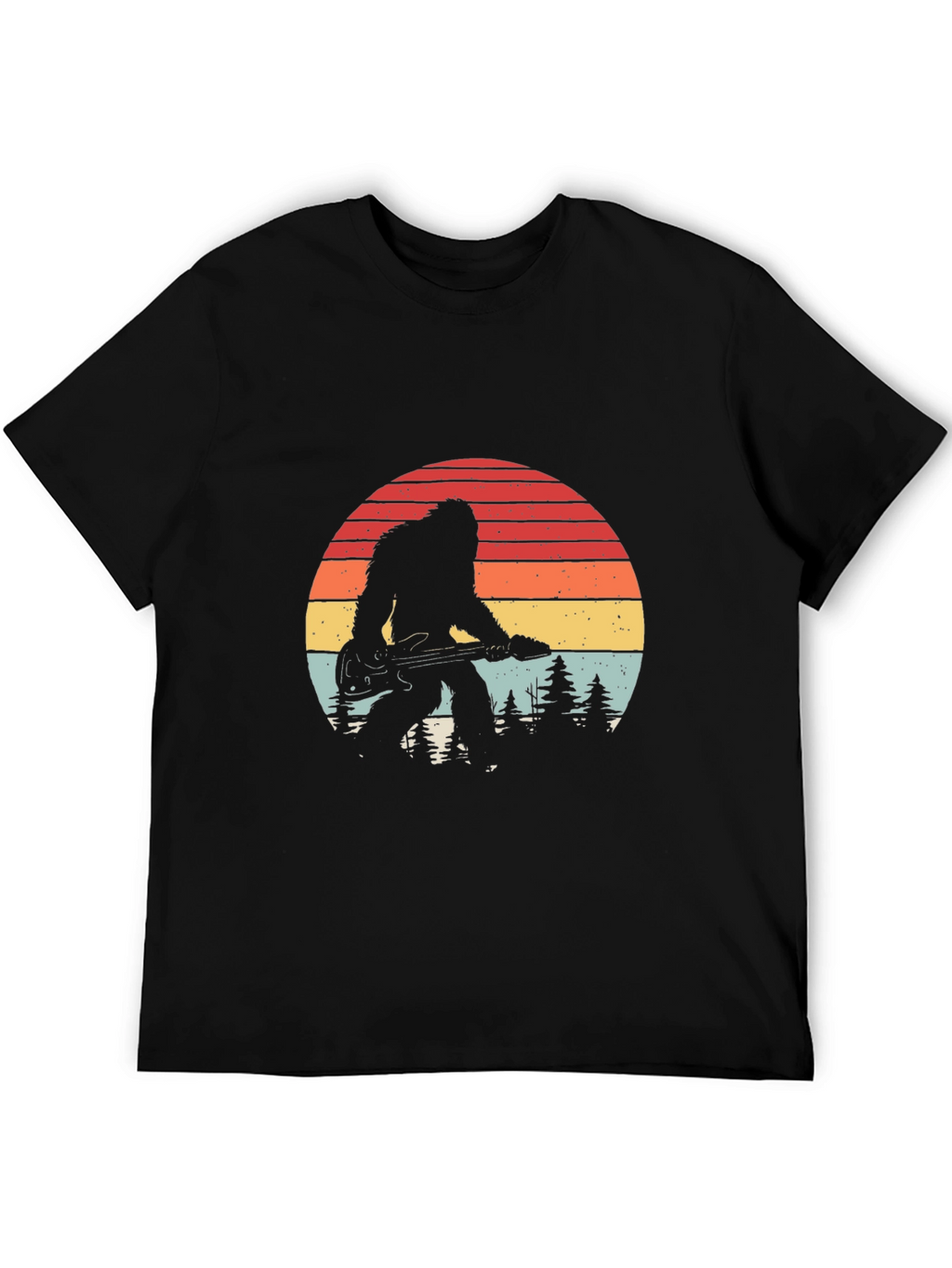 Bigfoot Guitarist Retro Graphic Tee
