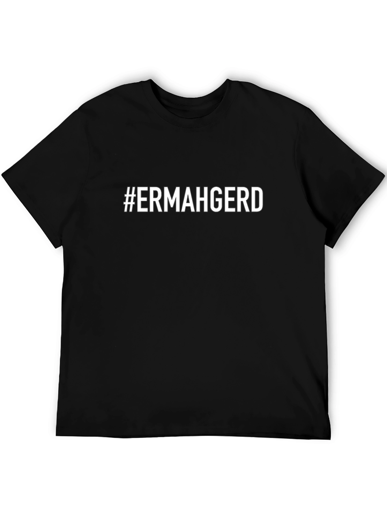 #ERMAHGERD Graphic Tee - Black Crew Neck T-Shirt