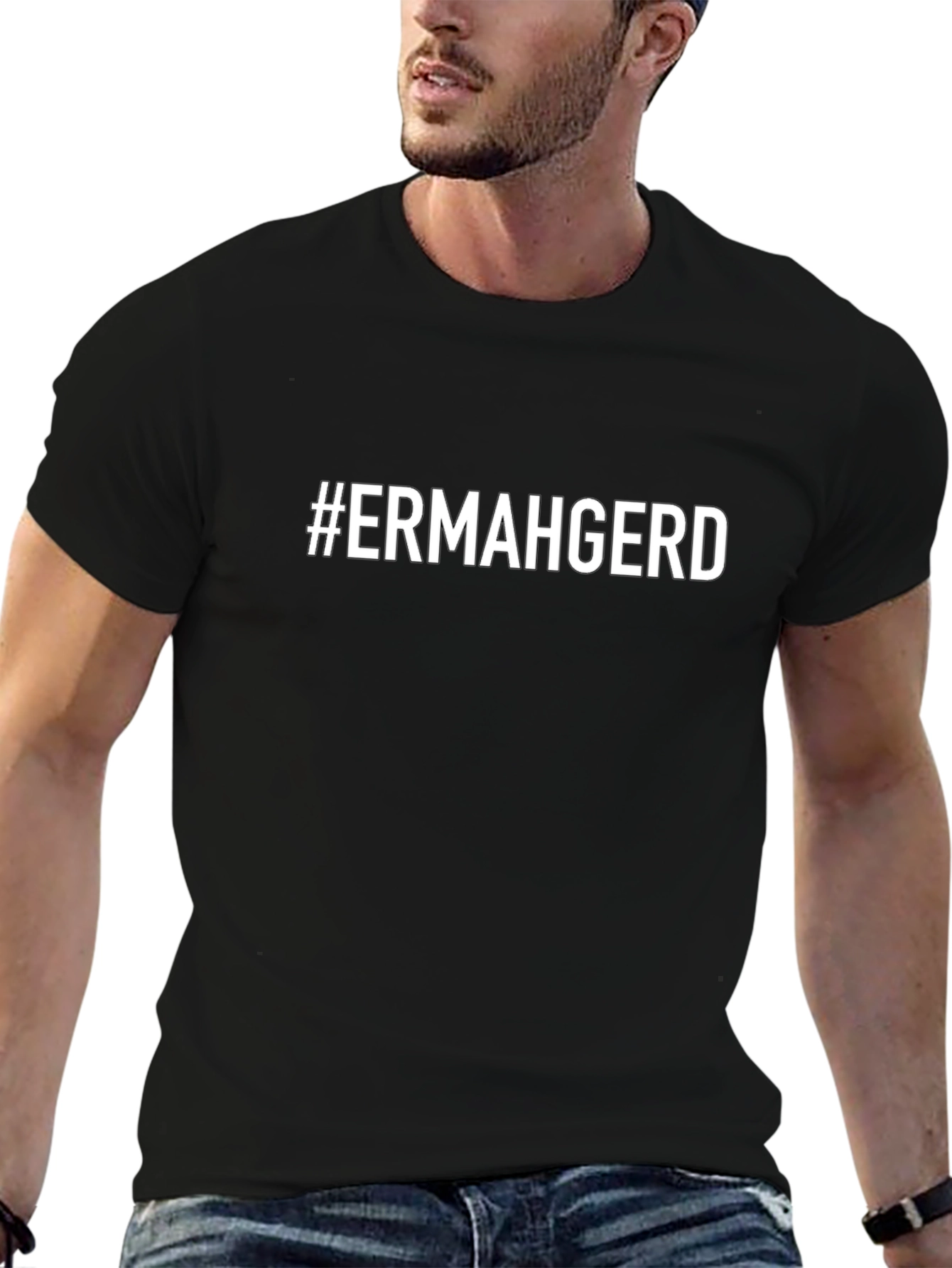 #ERMAHGERD Graphic Tee - Black Crew Neck T-Shirt