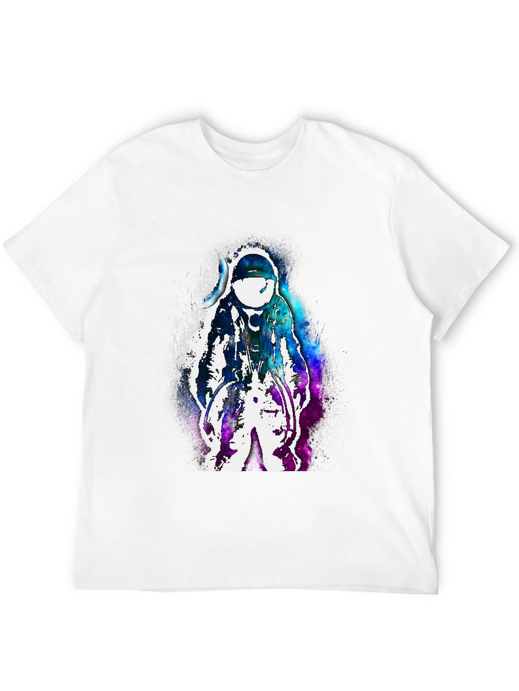 Astronaut Galaxy Print Black T-Shirt