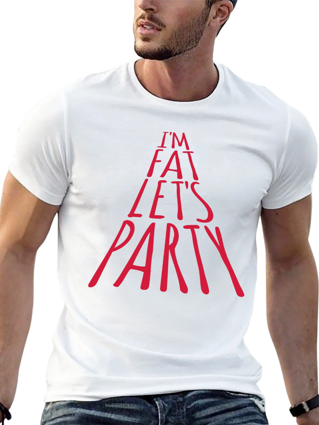Im Fat Lets Party Graphic Tee - Black