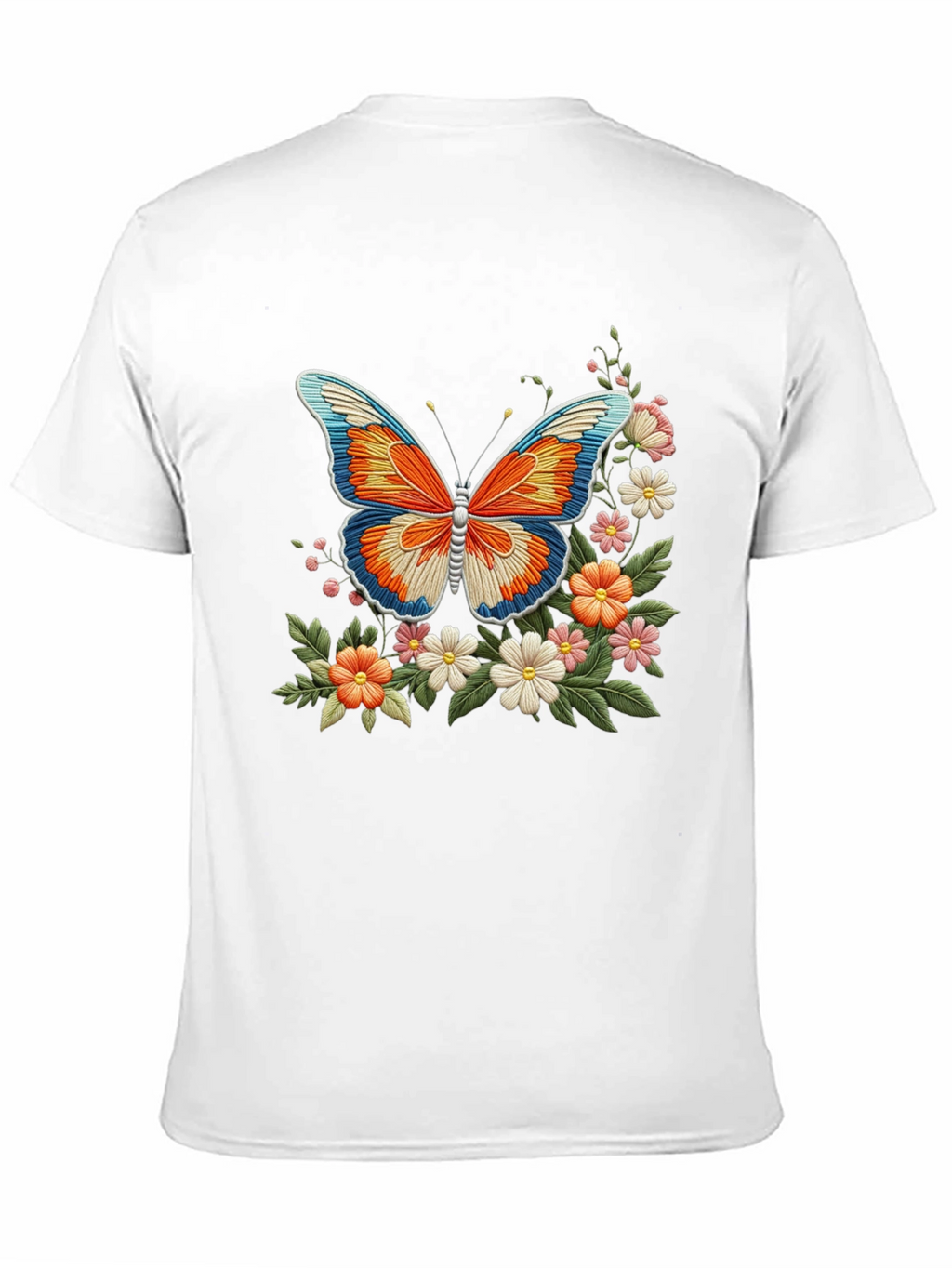 Butterfly Floral Graphic Print Black T-Shirt