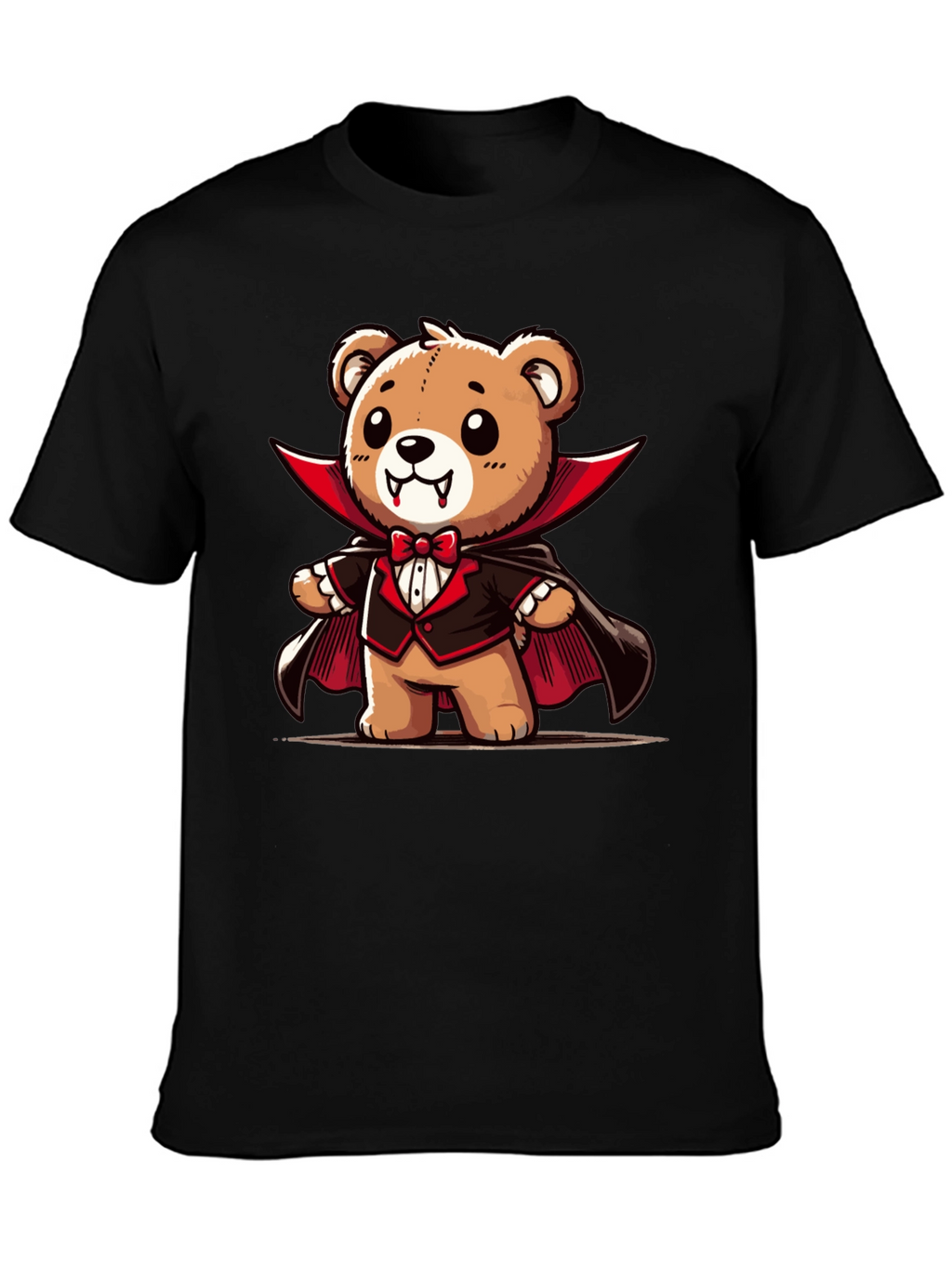 Vampire Teddy Bear Graphic T-Shirt - Spooky Cute Tee