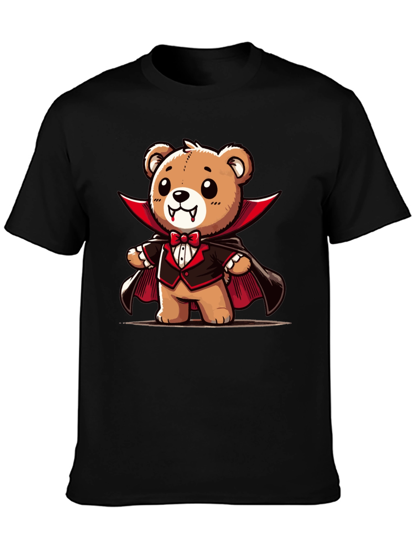Vampire Teddy Bear Graphic T-Shirt - Spooky Cute Tee