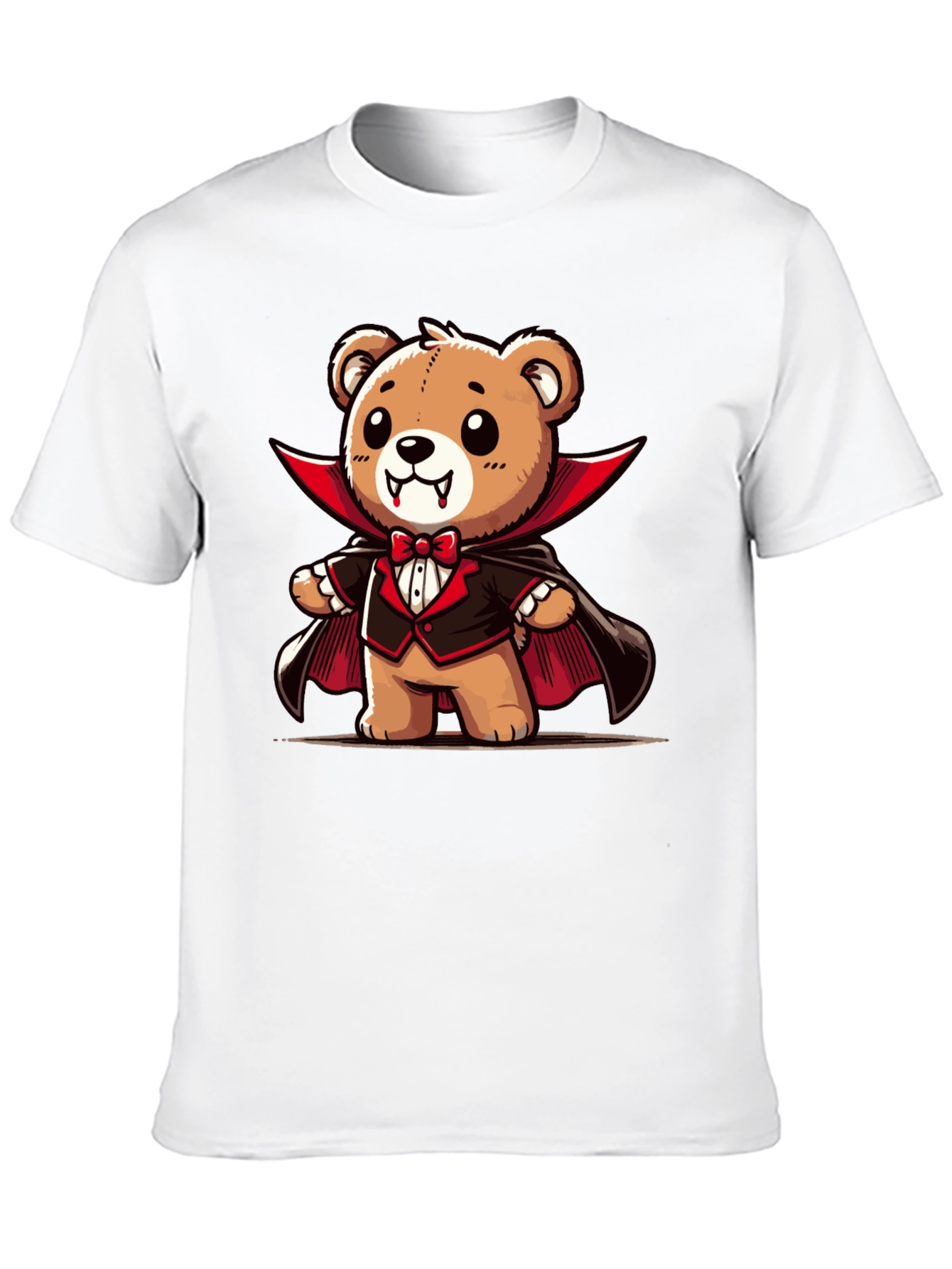 Vampire Teddy Bear Graphic T-Shirt - Spooky Cute Tee