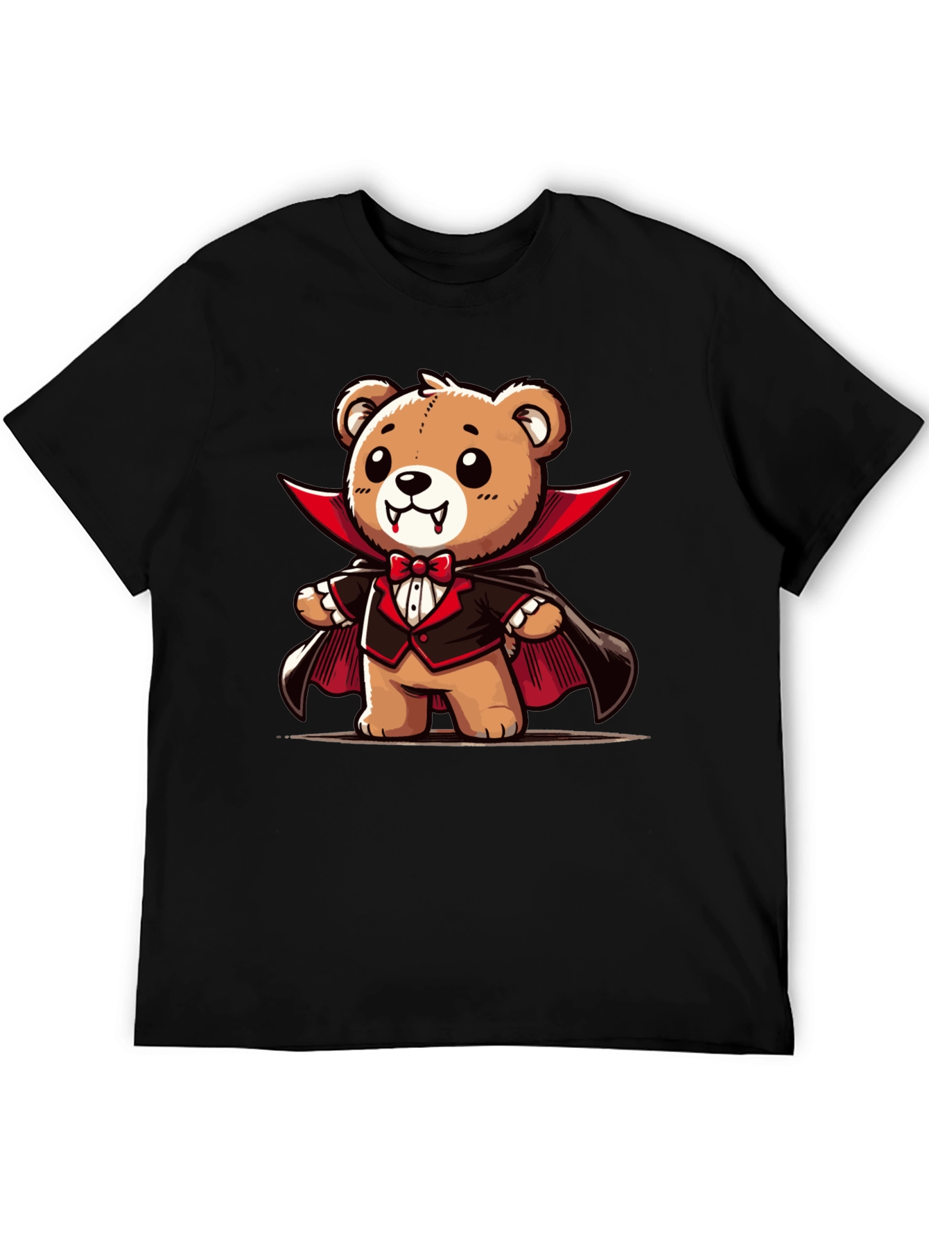 Vampire Teddy Bear Graphic T-Shirt - Spooky Cute Tee
