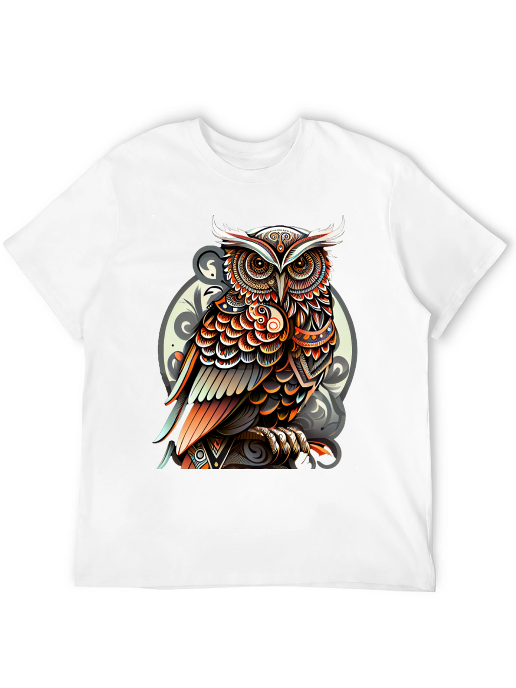 Tribal Owl Graphic Tee - Stylish Mens Black T-Shirt