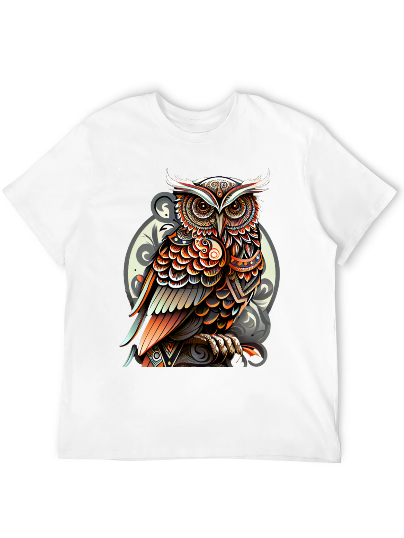 Tribal Owl Graphic Tee - Stylish Mens Black T-Shirt