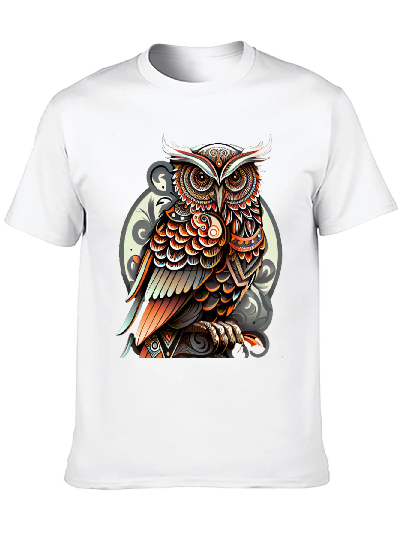 Tribal Owl Graphic Tee - Stylish Mens Black T-Shirt
