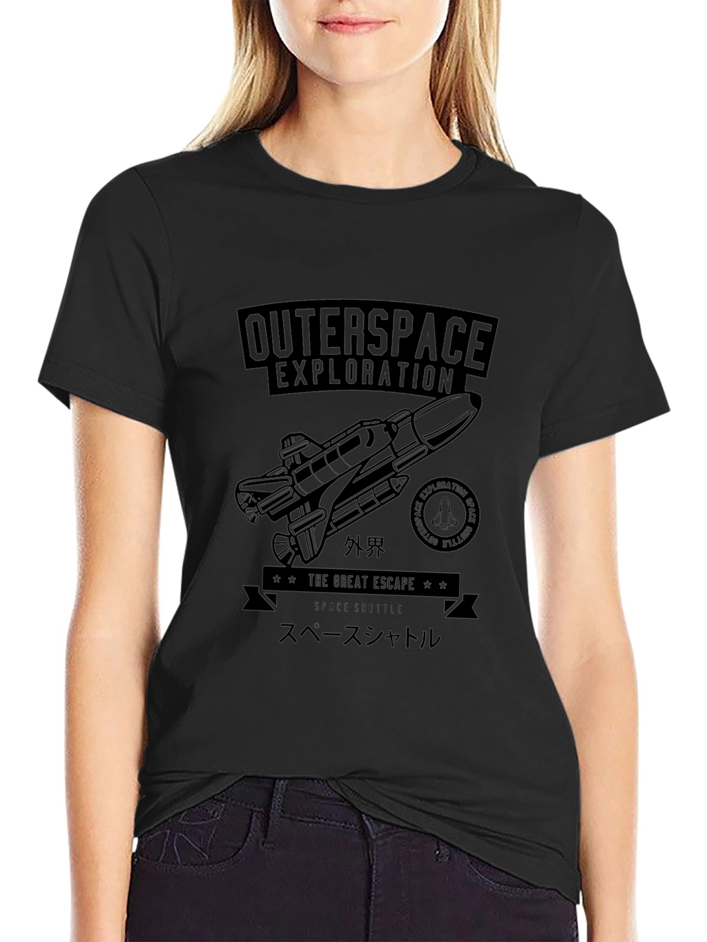 Outerspace Exploration Graphic Print T-Shirt