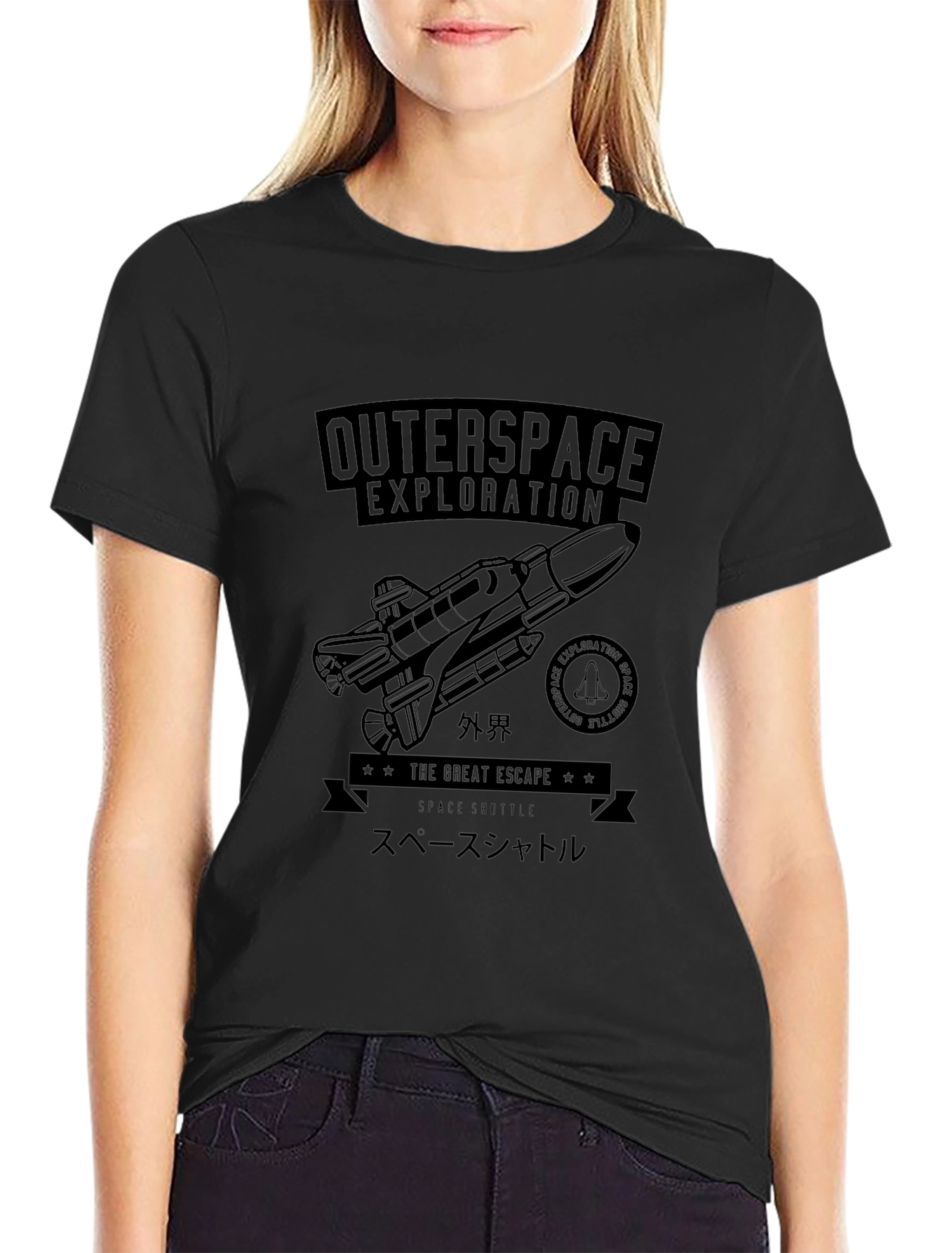 Outerspace Exploration Graphic Print T-Shirt