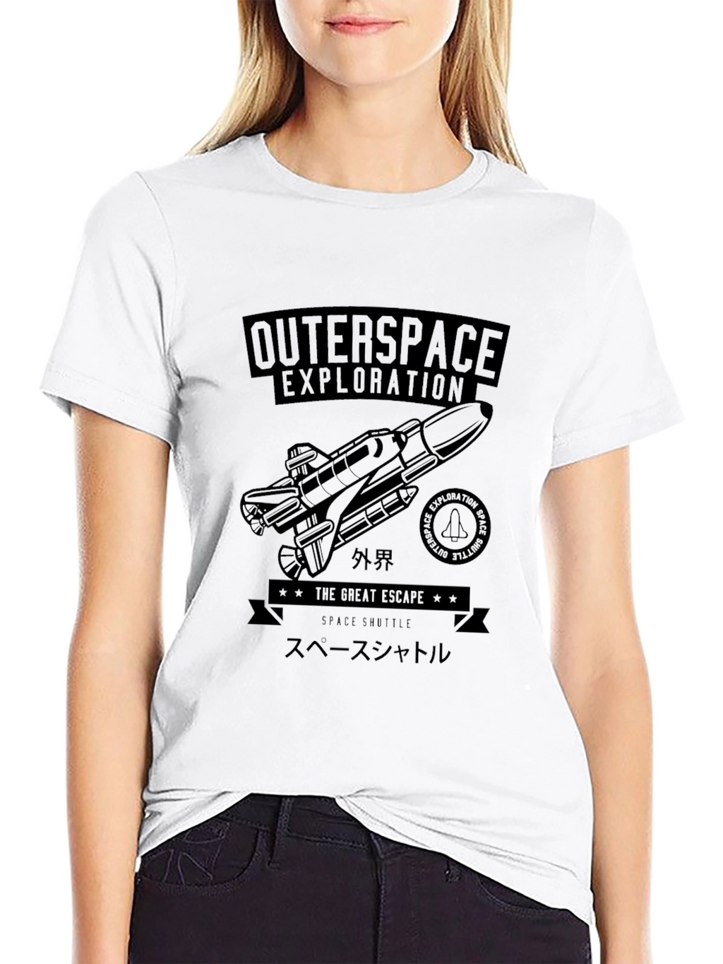 Outerspace Exploration Graphic Print T-Shirt