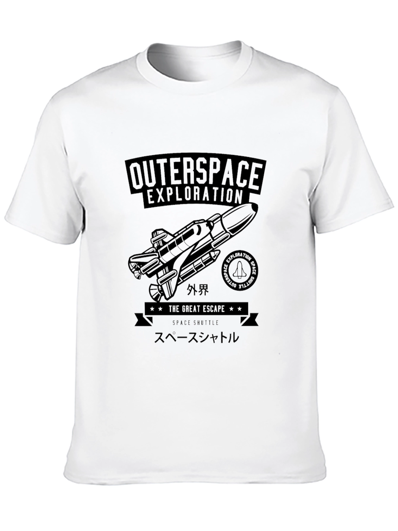 Outerspace Exploration Graphic Print T-Shirt