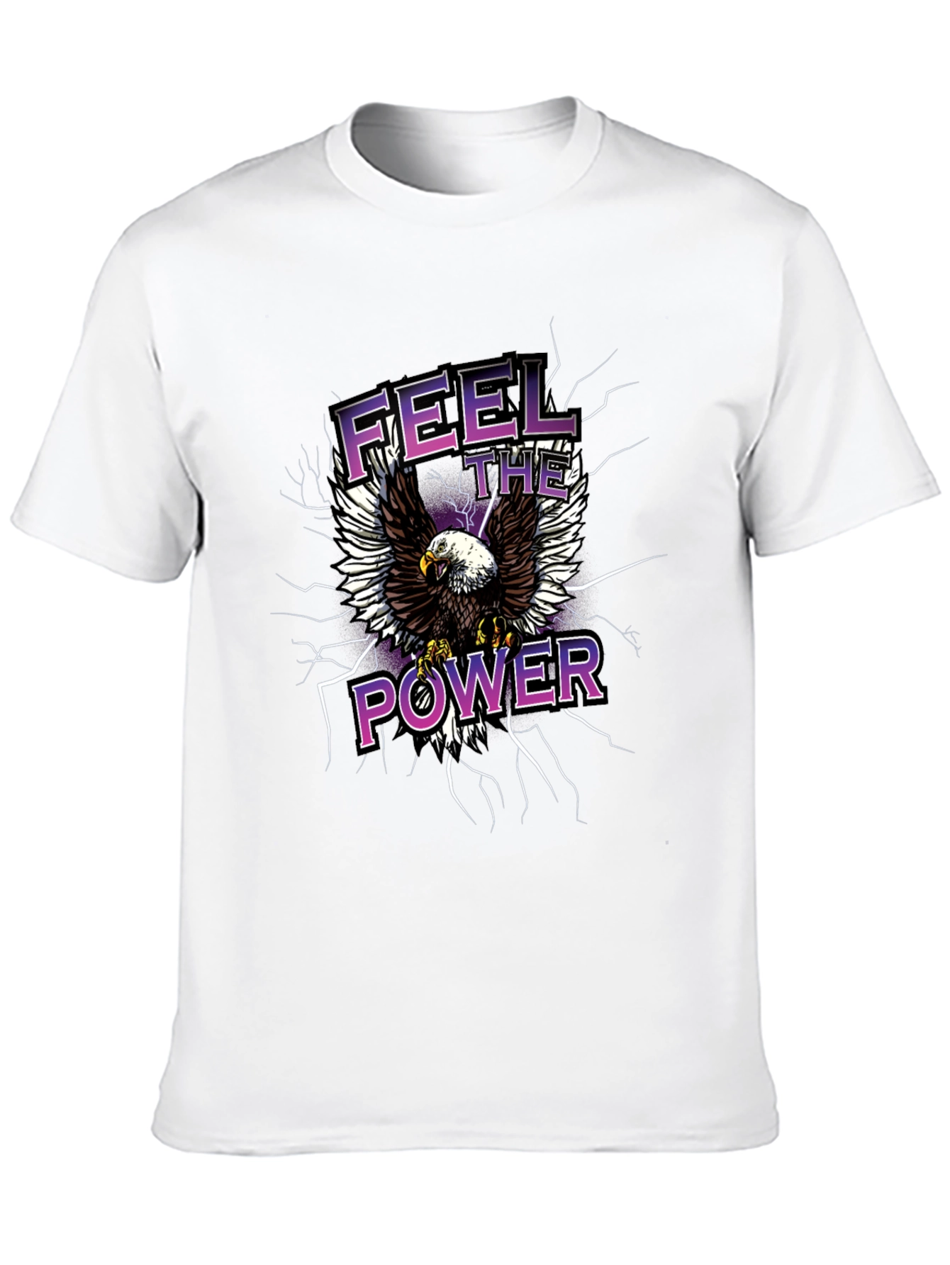 Feel The Power Eagle Graphic Black T-Shirt