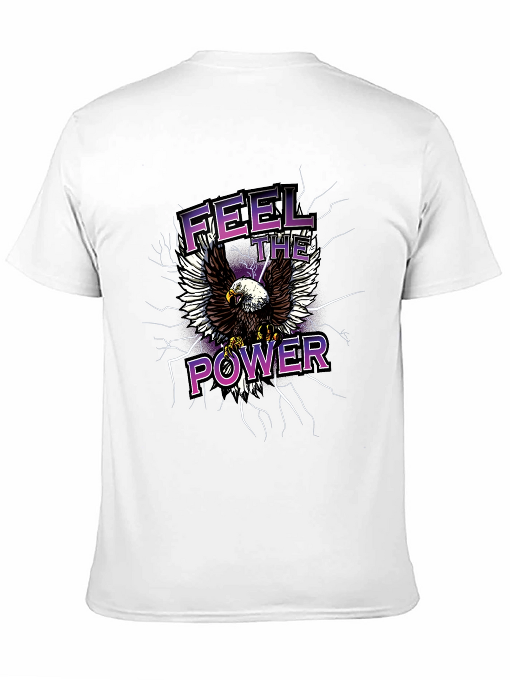 Feel The Power Eagle Graphic Black T-Shirt