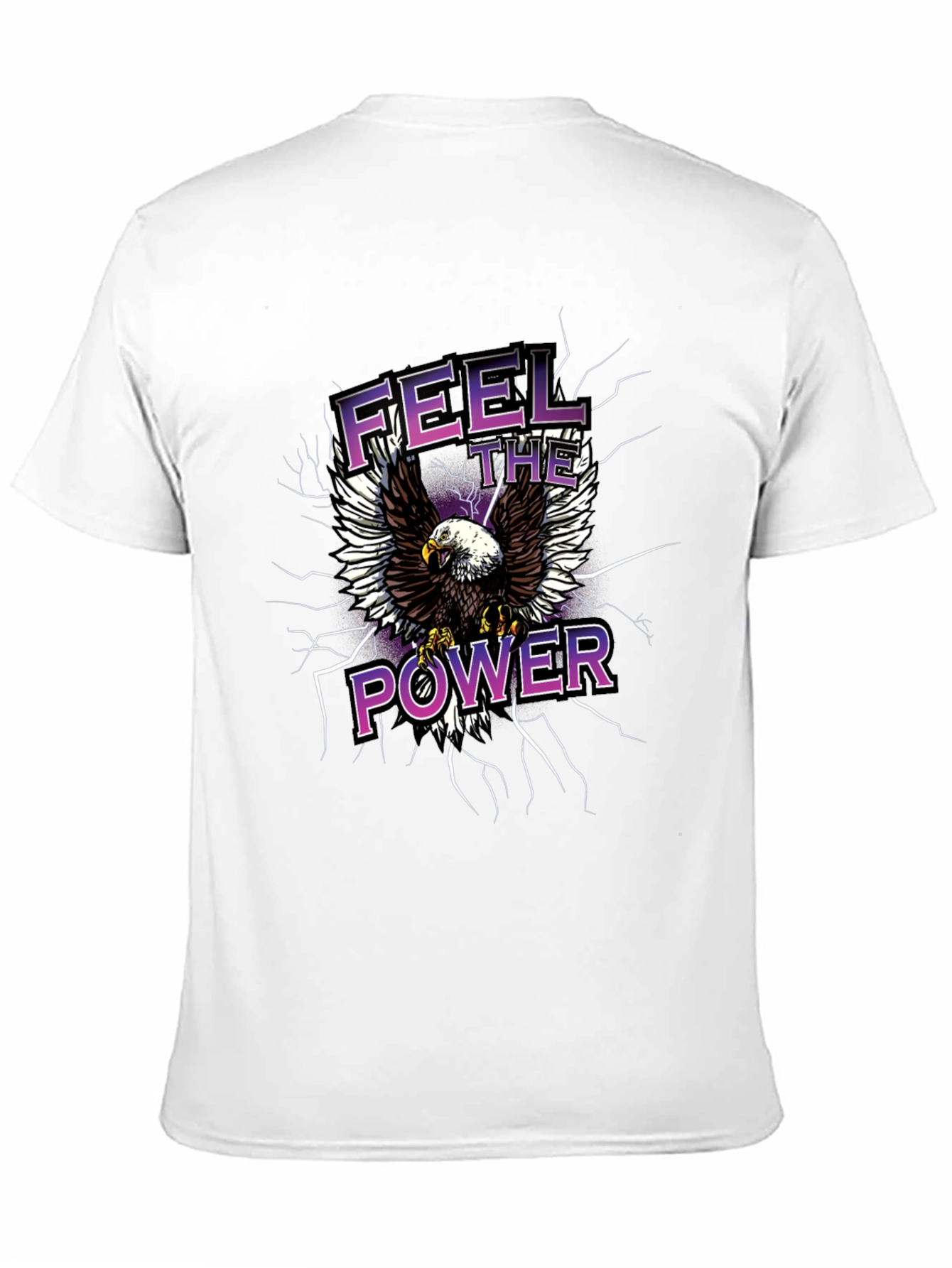 Feel The Power Eagle Graphic Black T-Shirt
