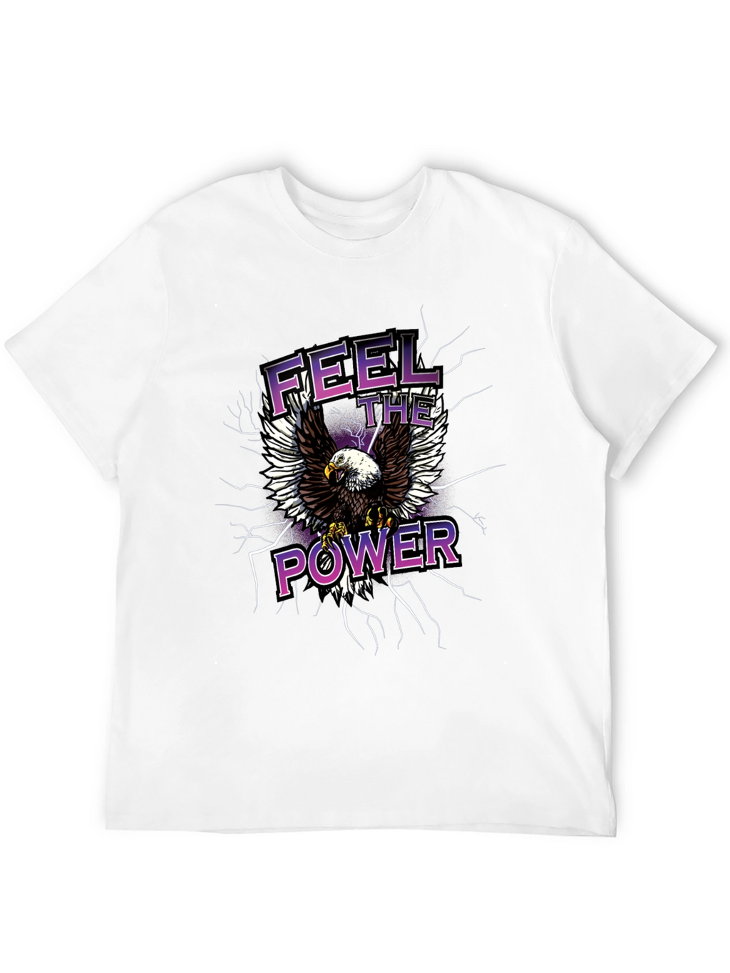Feel The Power Eagle Graphic Black T-Shirt