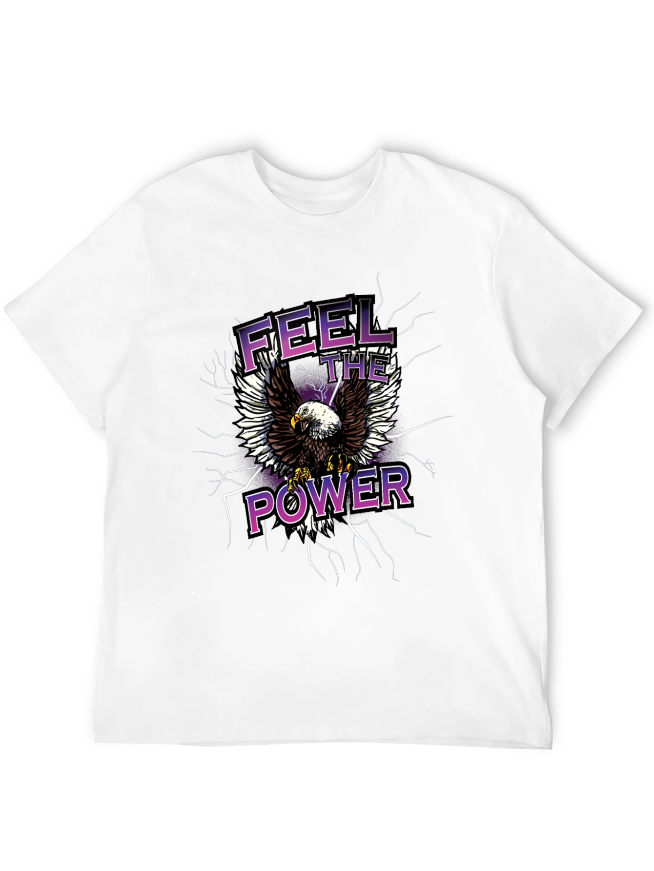 Feel The Power Eagle Graphic Black T-Shirt