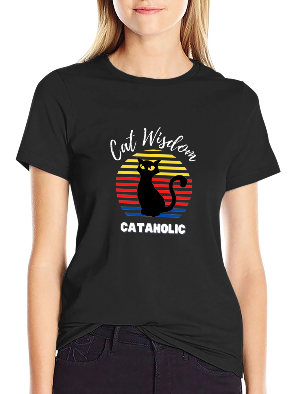 Cat Wisdom Cataholic Graphic T-Shirt