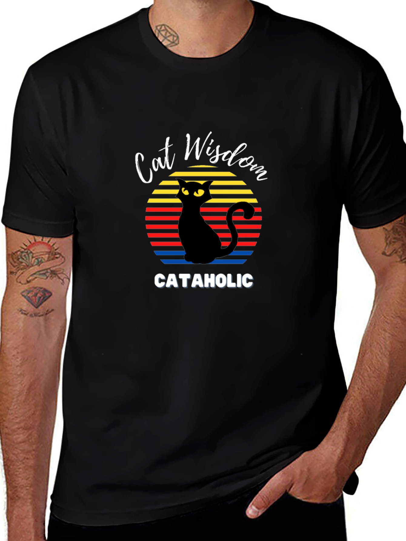 Cat Wisdom Cataholic Graphic T-Shirt