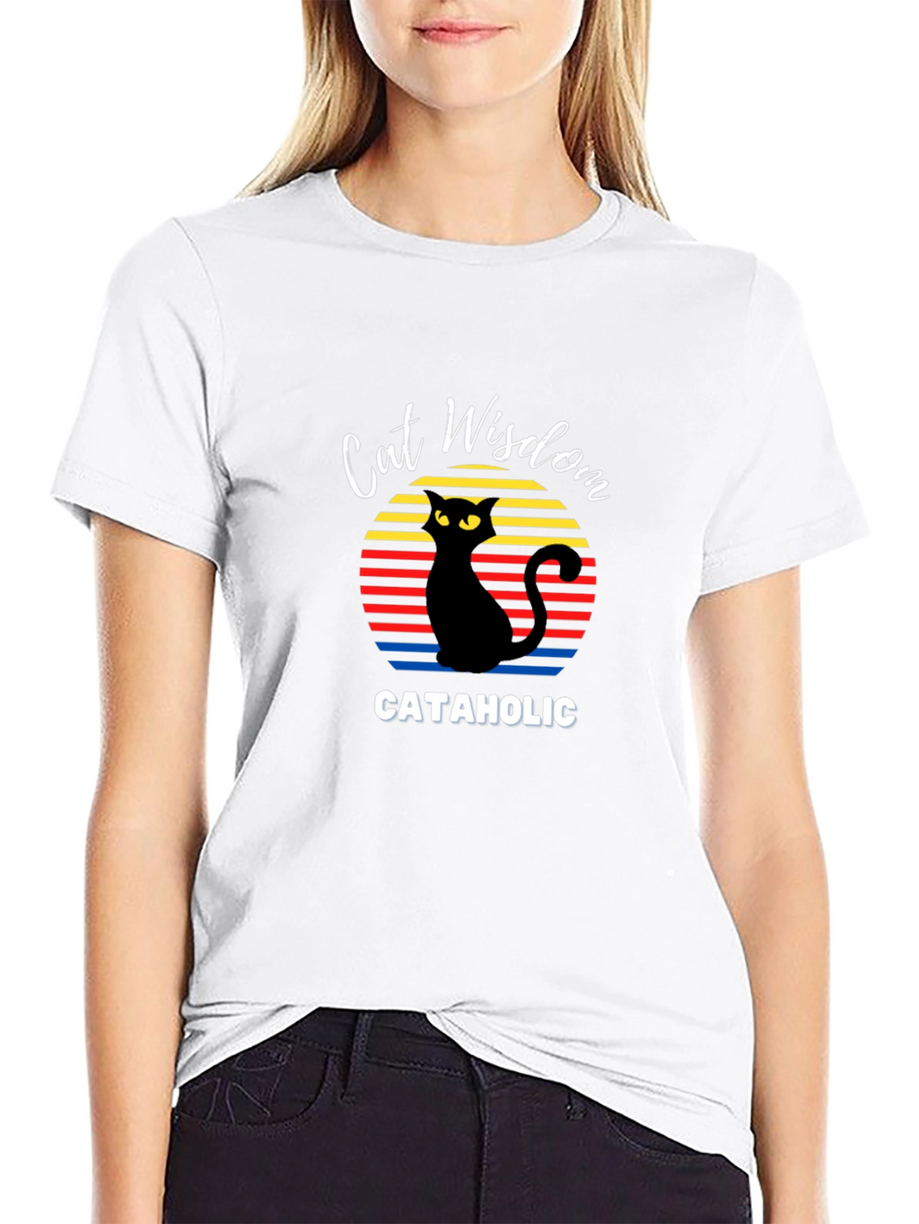 Cat Wisdom Cataholic Graphic T-Shirt
