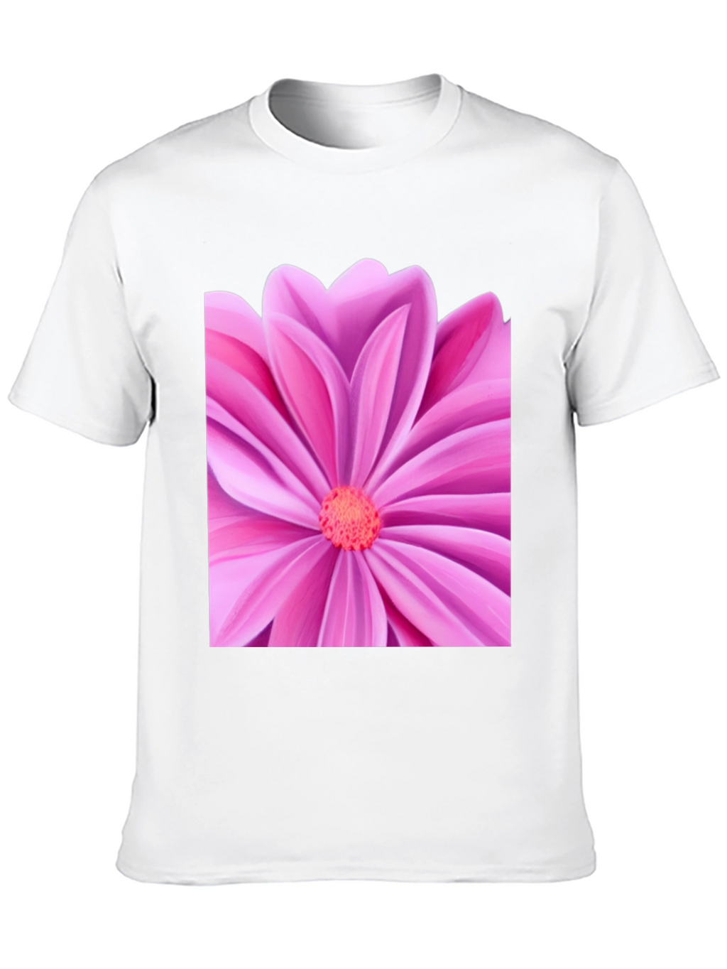 Pink Petal Flower Graphic Tee - Black