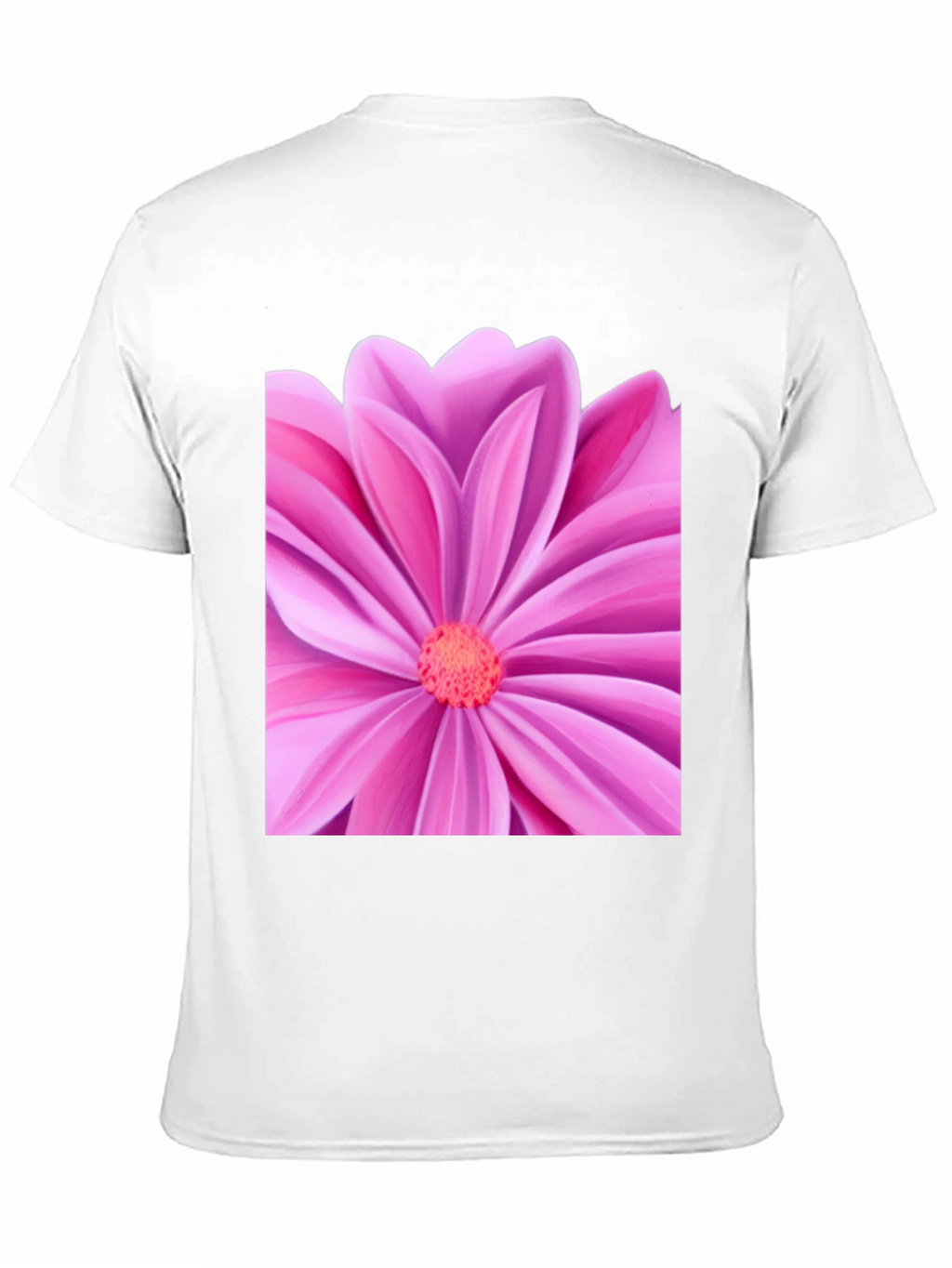 Pink Petal Flower Graphic Tee - Black