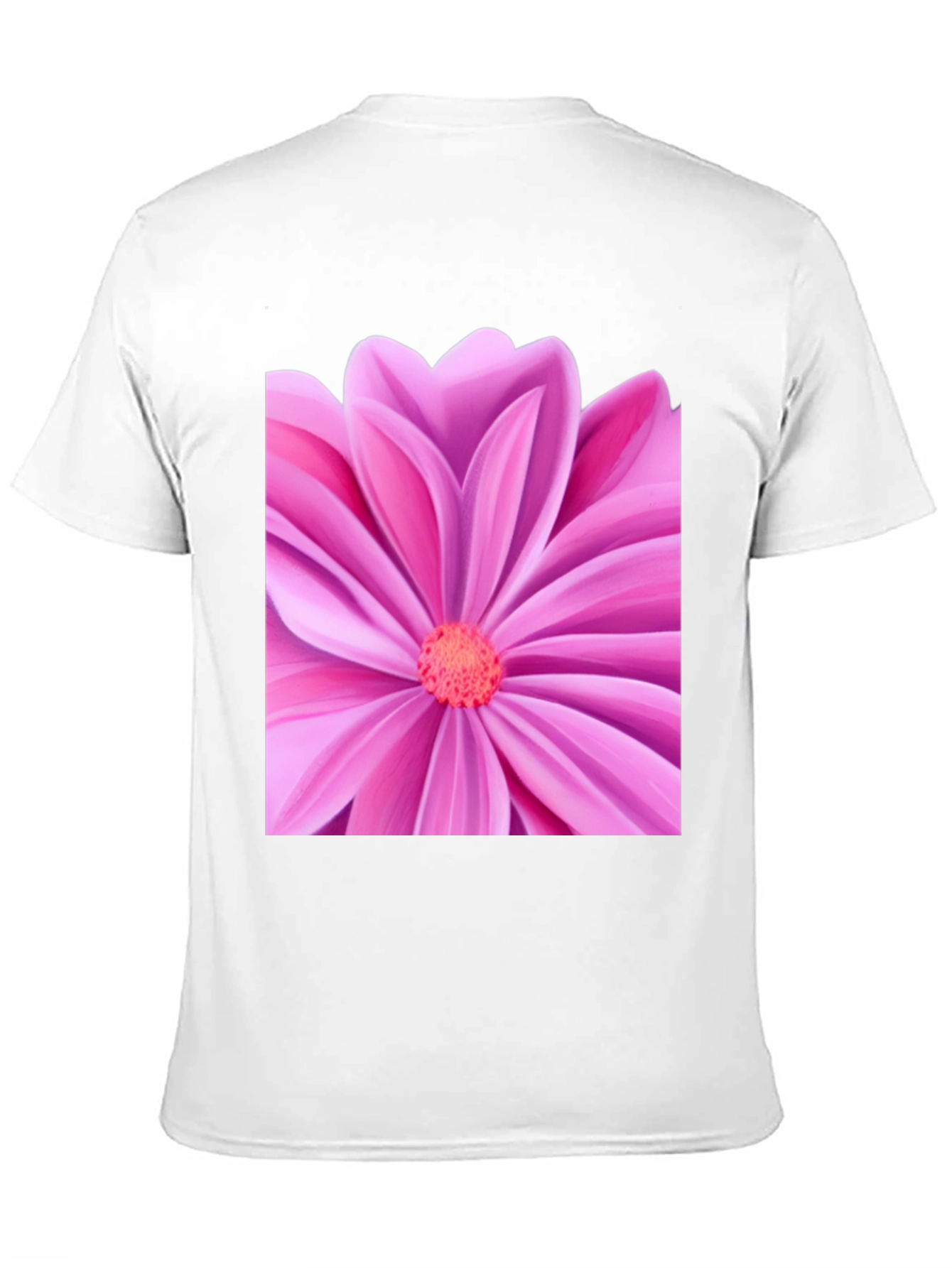 Pink Petal Flower Graphic Tee - Black