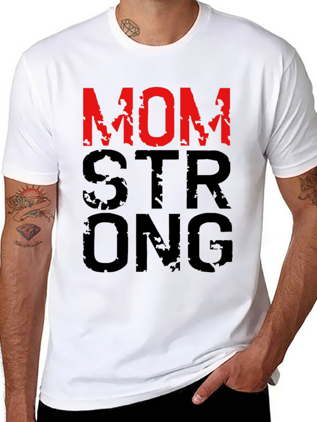 Mom Strong Graphic T-Shirt - Black