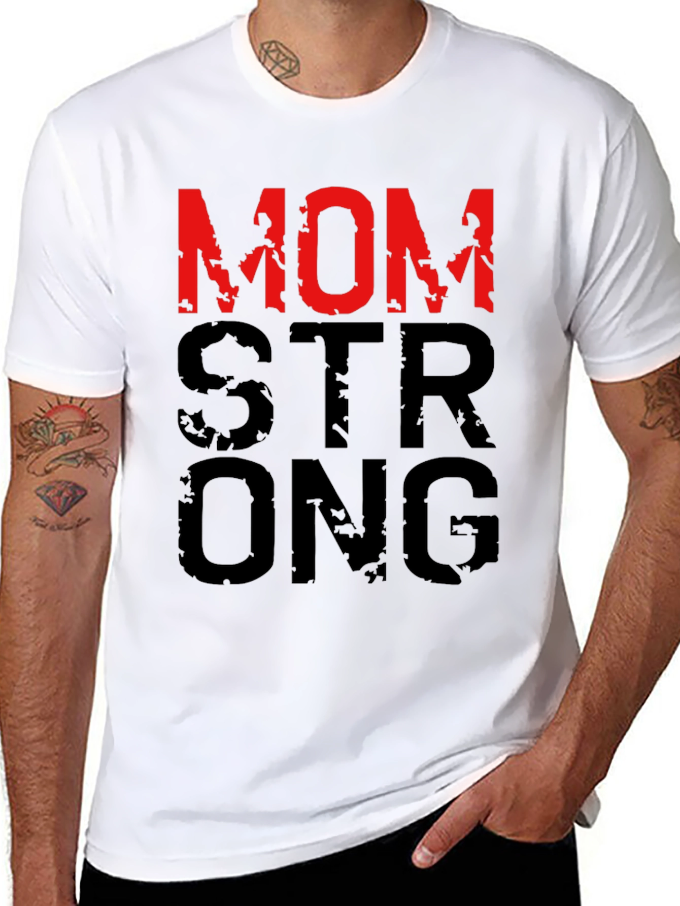 Mom Strong Graphic T-Shirt - Black